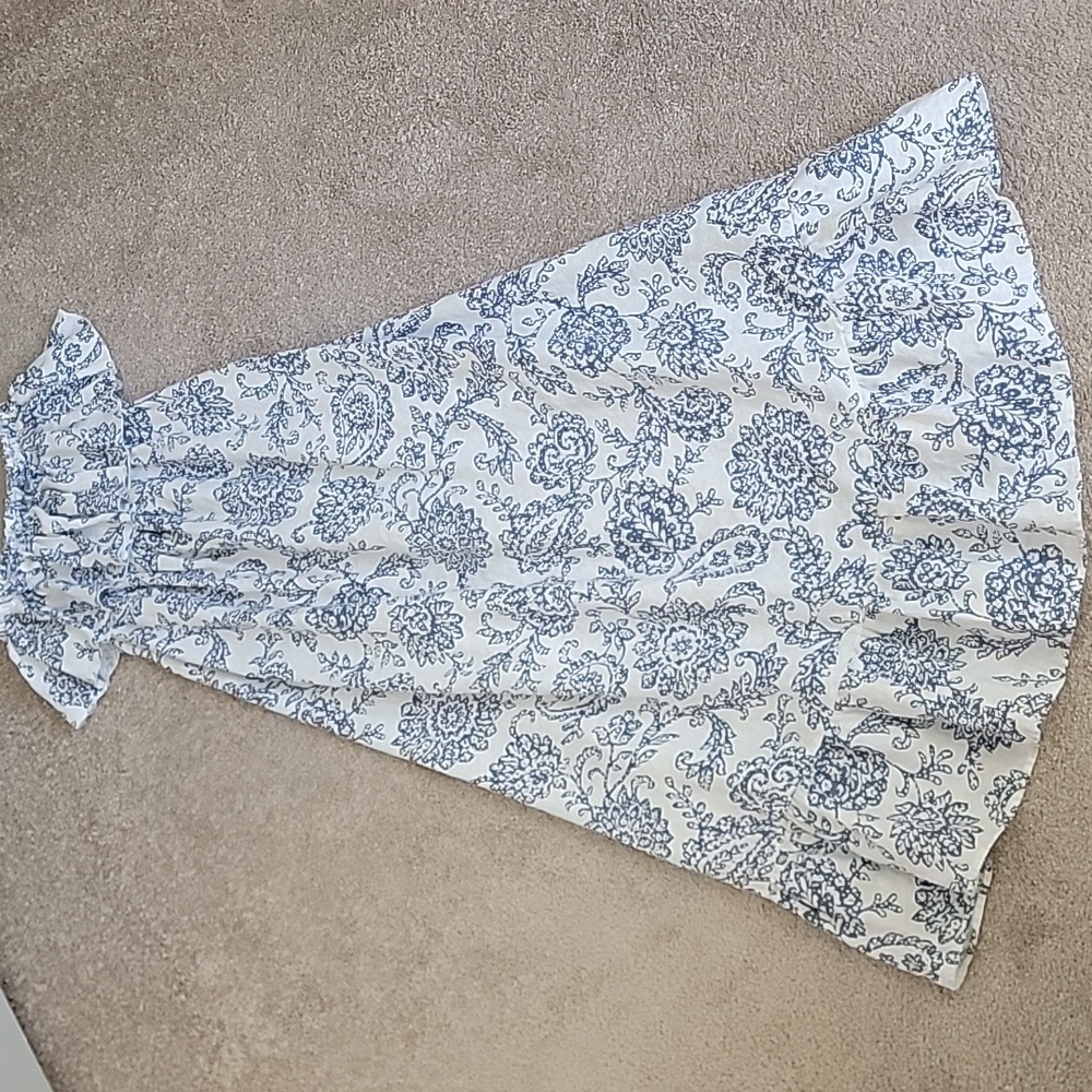 Moda International Blue And White Patterned Dress
